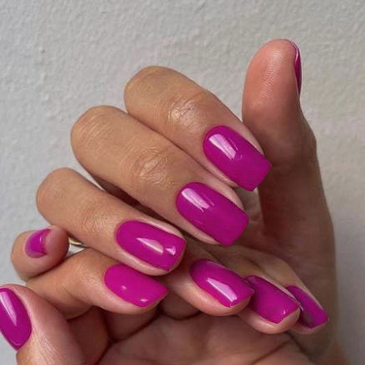 Enchanted Violet Medium Square Glossy Press On Nail Set with High Shine Finish