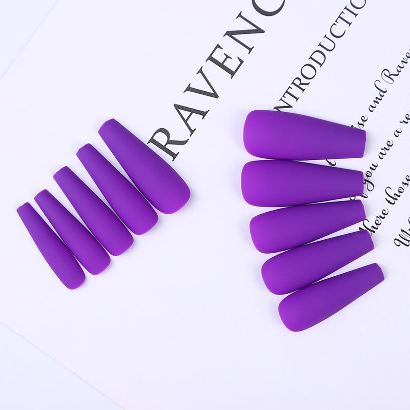 Lavender Dreams Long Coffin Matte Purple Press On Nails with Seamless Fit Design