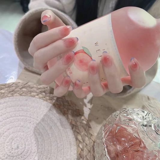 Jiggly Short Oval Pink Jelly Press On Nails