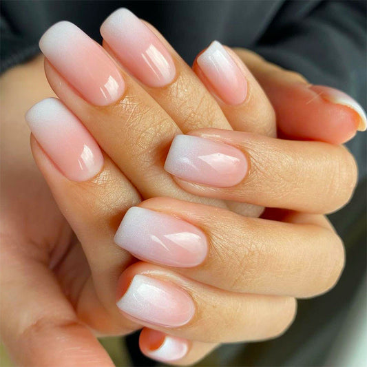 The Famous Ombre Medium Square Pink Everyday Press On Nails