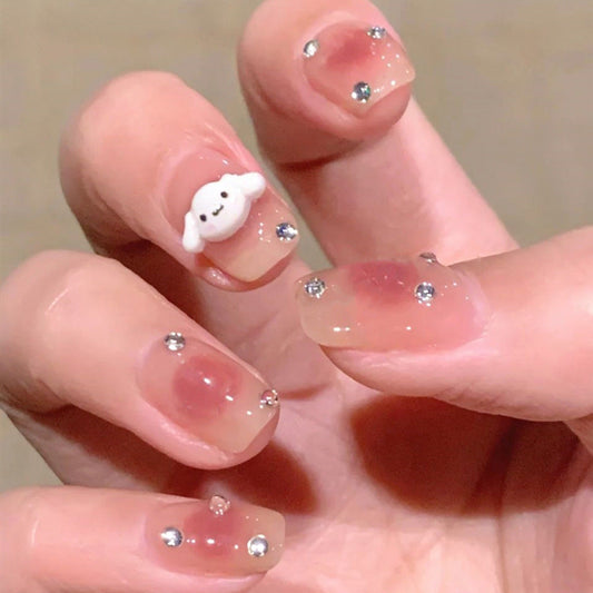Cinnamoroll Kawaii Short Nail With Diamonds