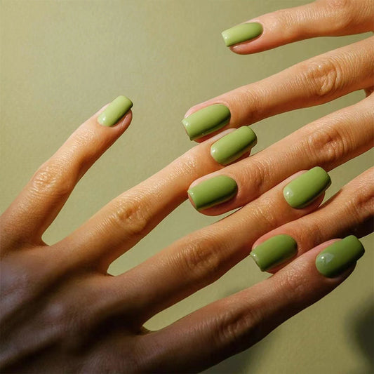 Fields Of Beauty Long Square Green Everyday St. Patrick's Day Press On Nails