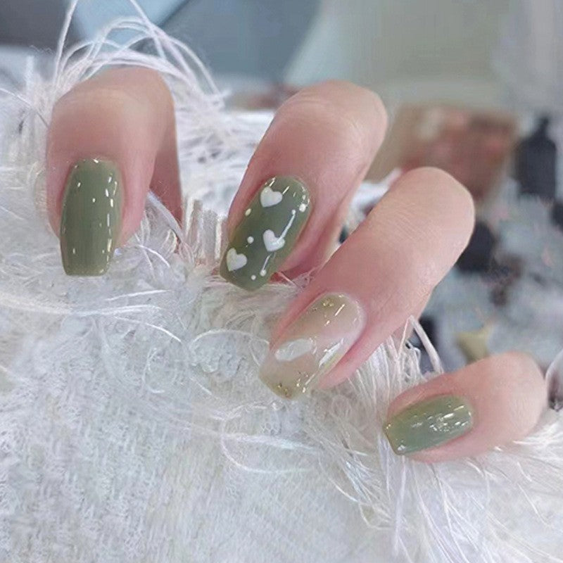 For The Season Short Coffin Green Spring Press On Nails