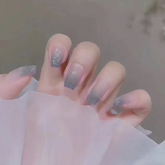 Better As Friends Short Coffin Blue Cute Press On Nails