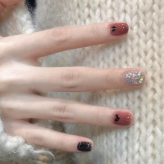 Made From Pure Short Squoval Pink Jelly Press On Nails