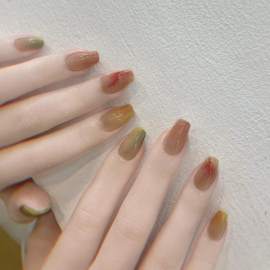 Vision Of Love Medium Coffin Multicolor Jelly Press On Nails