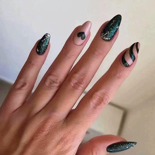 Star Wars Medium Almond Black Bold Press On Nails