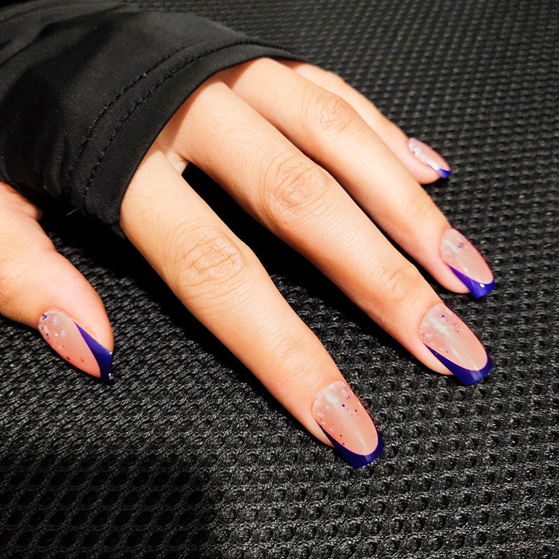 Laws Of Nature Medium Square Purple French Tips Press On Nails