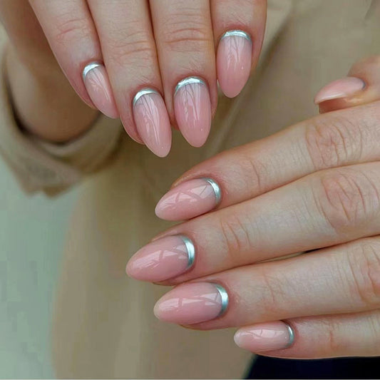 Character Building Short Oval Pink Everyday Press On Nails
