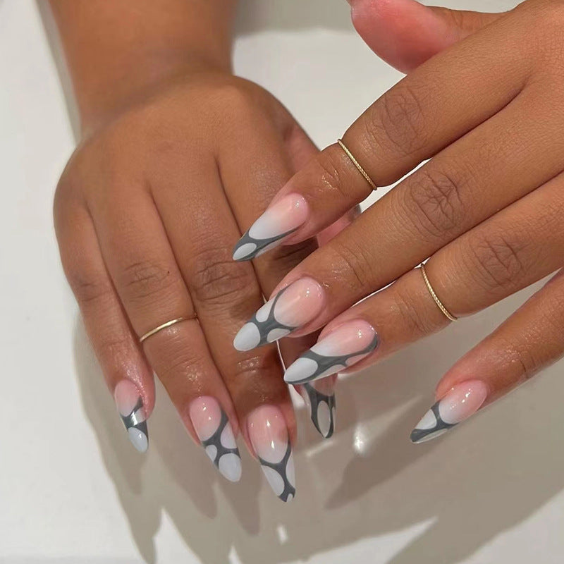 Dino Egg Medium Almond Gray Everyday Press On Nails