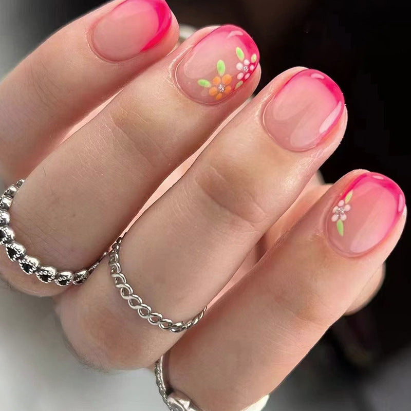 Freshly Picked Short Squoval Pink Cute Press On Nails