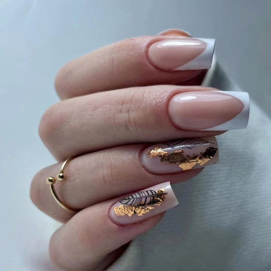 Played It Medium Square White French Tips Press On Nails