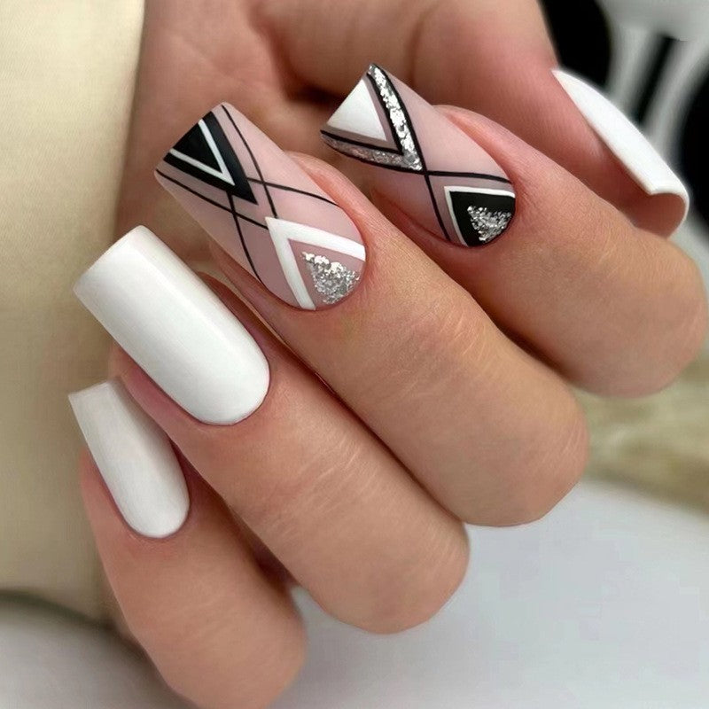 Simple Beauty Medium Square White Everyday Press On Nails