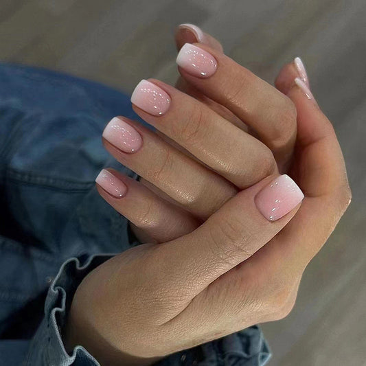 Major Ombre Short Square Pink Everyday Press On Nails
