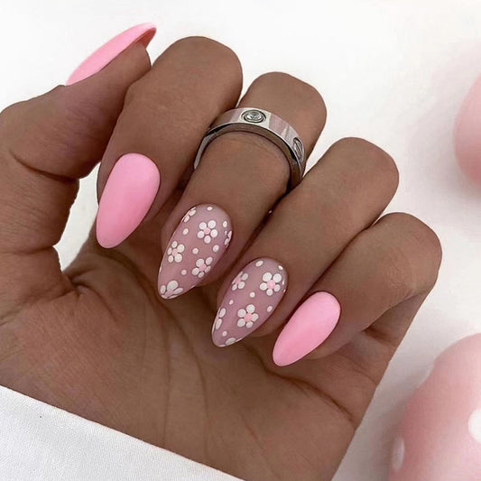 Welcome To Kuai Medium Almond Pink Matte Press On Nails