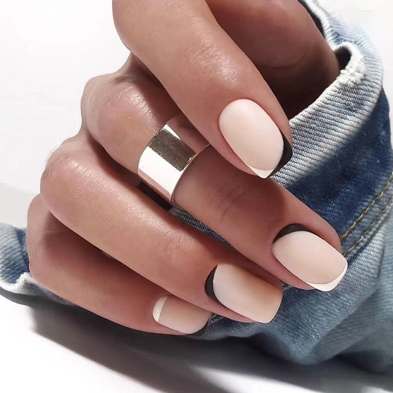 Just Might Be Medium Square Beige Matte Press On Nails