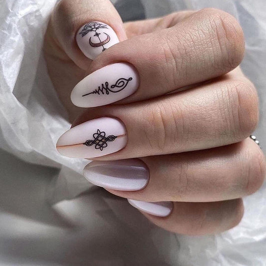 Retreat Medium Oval White Everyday Press On Nails