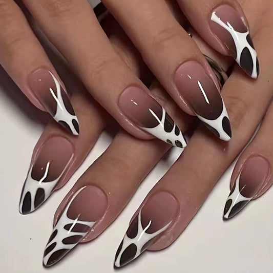 Out To The Bar Medium Stiletto White Bold Press On Nails