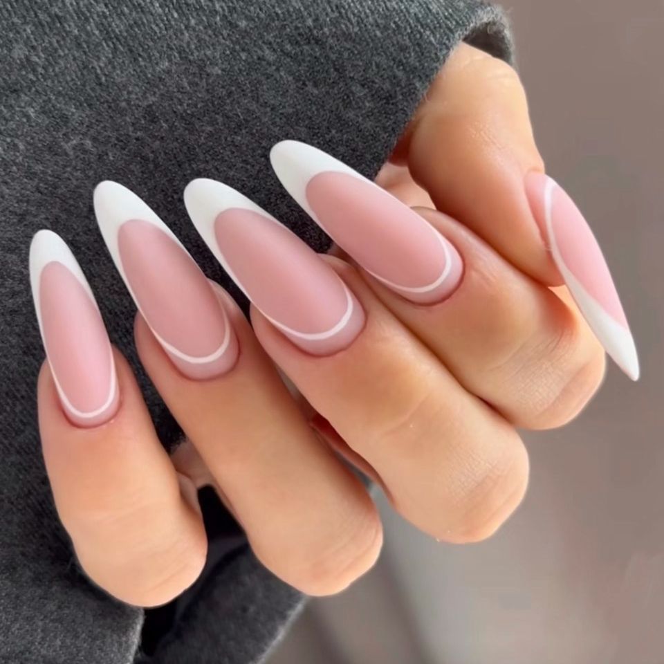 Lot Safer Long Oval Pink Everyday Press On Nails