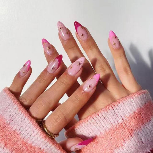 Giving Joy Medium Almond Pink Summer Press On Nails