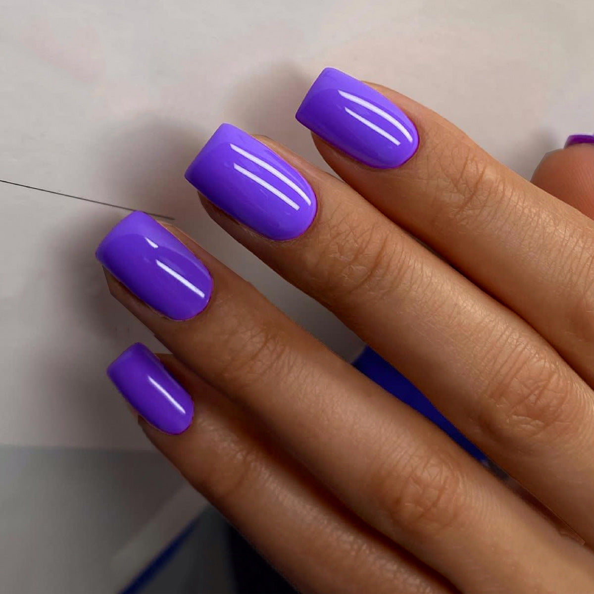 Vivid Lavender Medium Square Press On Nails with High Gloss Finish
