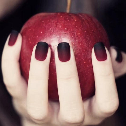 Ominous Ombre Short Squoval Red Bold Press On Nails